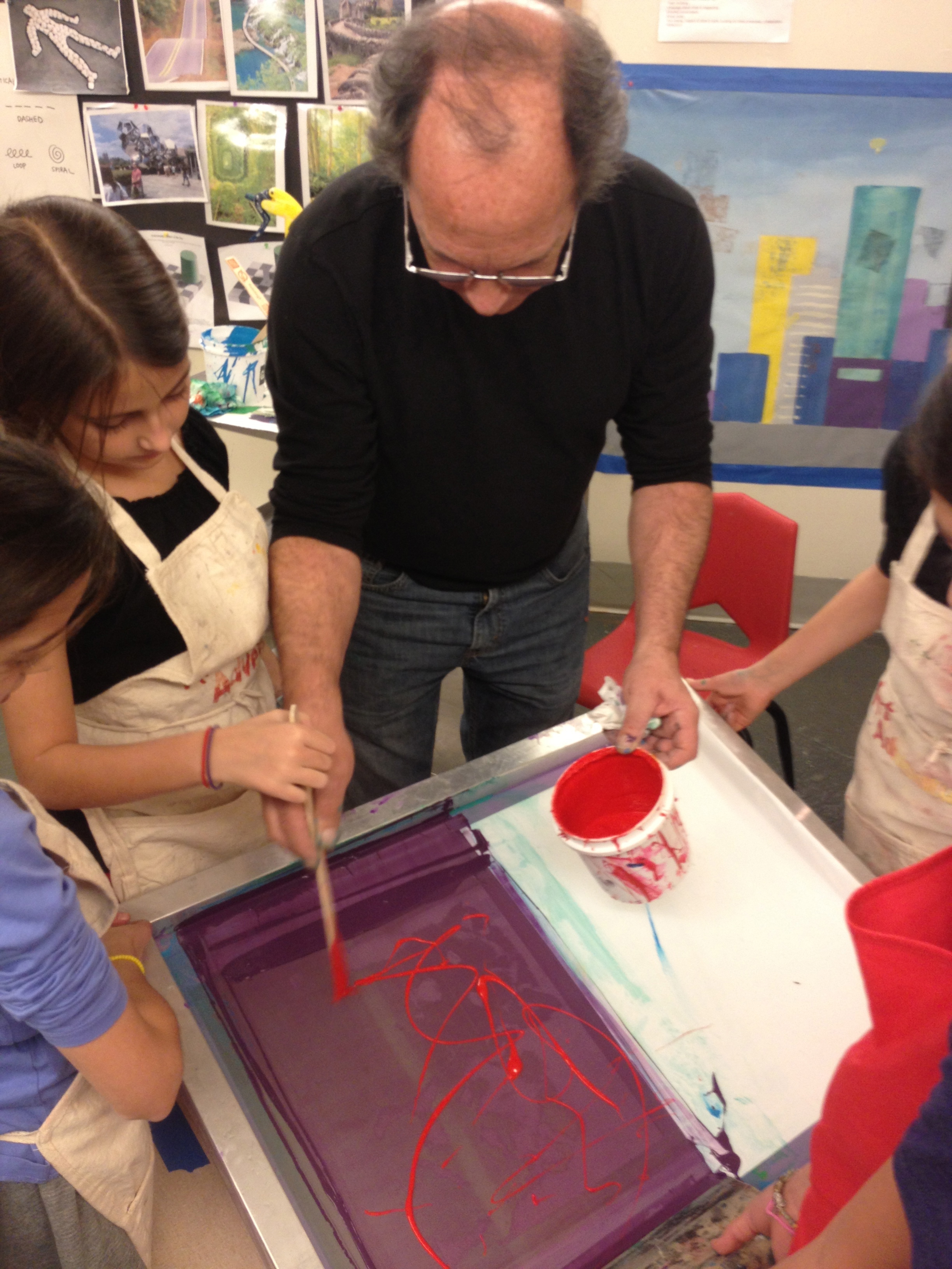 Gary Lichtenstein Visiting Artist Gary Lichtenstein created screenprints with Art Adventures Studio.