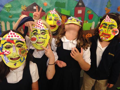 TN-silly posing with our pop art masks
